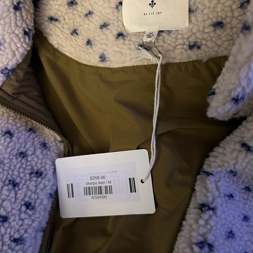 Marea ivory and blue Sherpa vest - Picture 5 of 6